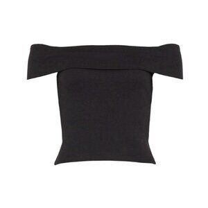 Black Structured Foldover Bardot Top (Coast) - Size US 8
